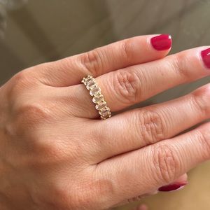 18k Gold Plated Adjustable Cubic Zirconia Ring
